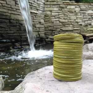 Green Leather Fringe Bracelet